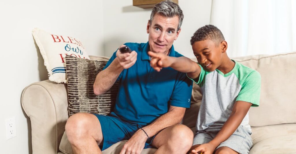 「これでいいのだ！」と空を指さすバカボンパパ風キャラ。明るく肯定的な雰囲気の漫画風イラスト。